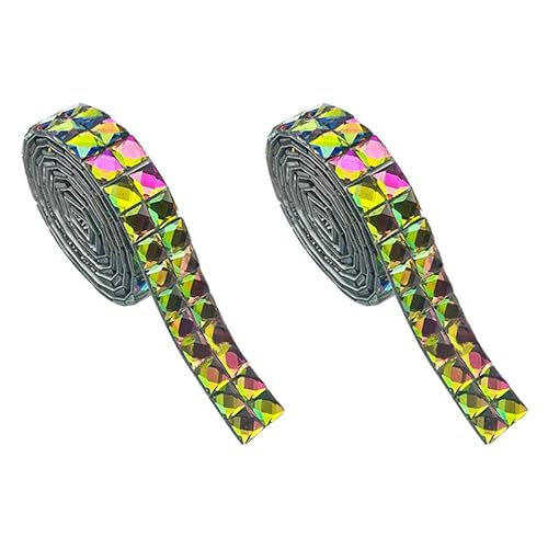 2 Rollen Glas-Strass-Diamant-Bänder, selbstklebend, für Bastelarbeiten, Heimdekoration (bunt) von ChengChengJin