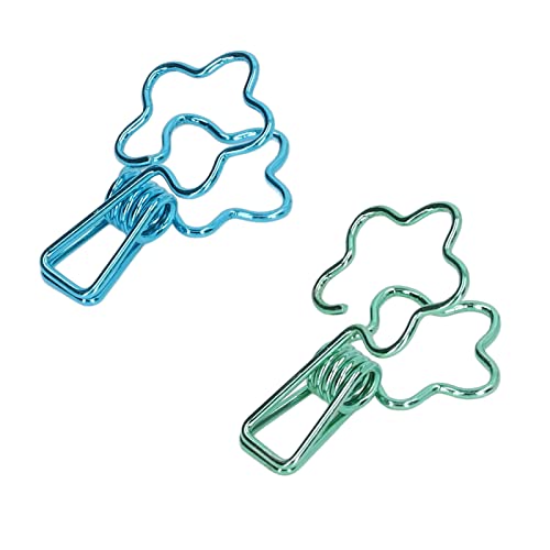 Bunte Metall-Binder-Clips, hohl, niedliche Blumenform, dekorative Büroklammern, für Bürobedarf, Schule, Dokumente, Organisation, 100 Stück von ChengChengJin