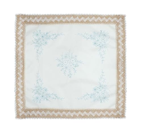 ChengChengJin Bedrucktes Tischdecken-Stickset, Kreuzstich, Blumenstickerei-Set mit zartem Strickspitzen-Design, 90 x 90 cm ChengChengJin Bedrucktes Tischdecken-Stickset, Kreuzstich, Blumenstickerei-Set mit zartem Strickspitzen-Design, 90 x 90 cm von ChengChengJin