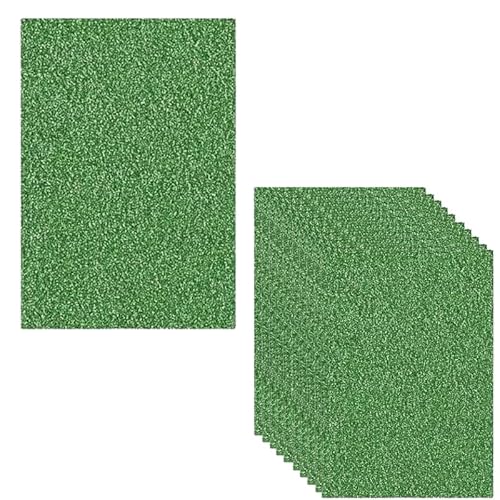 Glitzerkarton, selbstklebend, für Bastelarbeiten, Basteln, Dekoration, Geschenkverpackungen, Scrapbook, Grün, 10 Stück von ChengChengJin