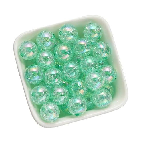Glitzernde Perlen, Acryl, runde Abstandshalter, für Party, Schmuckherstellung, Armband, Ohrringe, Weihnachten, Basteln, Grün, 40 Stück von ChengChengJin