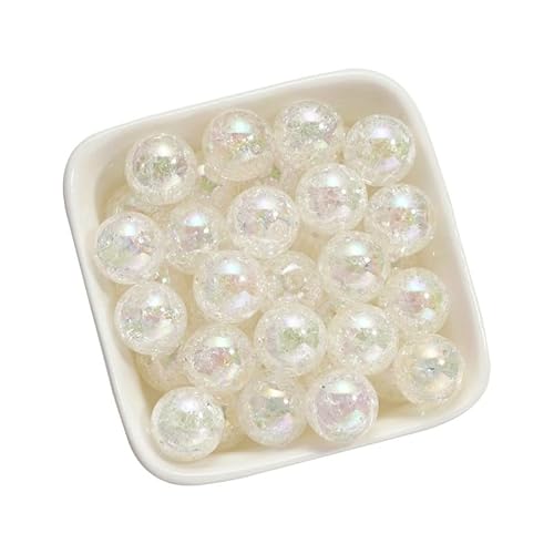 Glitzernde Perlen, Acryl, runde Abstandshalter, für Party, Schmuckherstellung, Armband, Ohrringe, Weihnachten, Basteln, Weiß, 40 Stück von ChengChengJin