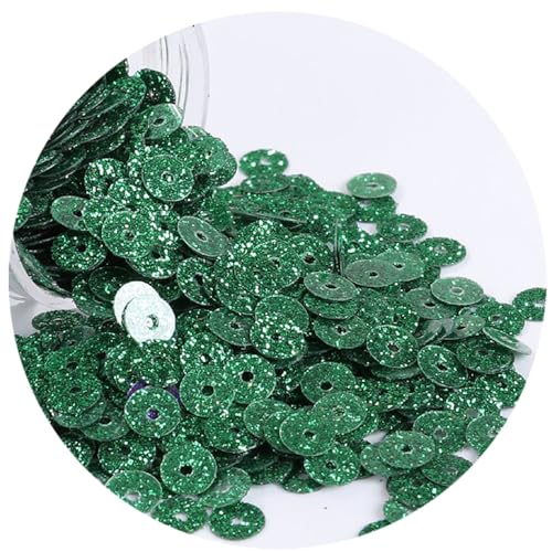 Runde Glitzer-Pailletten, bunte Pailletten für Bastelarbeiten, Nähen, Kleidung, Stickerei, Ohrringe, Basteln, 4 mm (dunkelgrün), 1 Packung von ChengChengJin