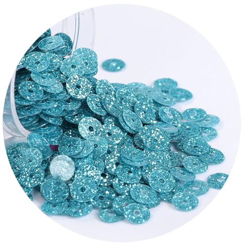 Runde Glitzer-Pailletten, bunte Pailletten zum Basteln, Nähen, Kleidung, Sticken, Ohrringe, Basteln, 4 mm, Himmelblau, 1 Packung von ChengChengJin