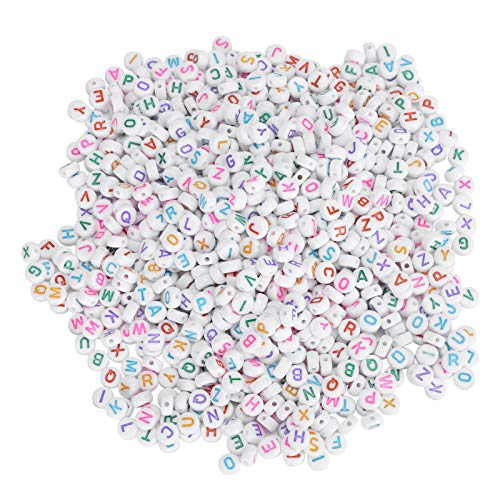 1000 Stück runde Buchstabenperlen, Mehrzweck-Acrylperlen, farbige runde Alphabetperlen, Haltbarkeitsperlen für Armbänder, Halsketten, DIY-Schmuckherstellung, Sonnenbrillen von ChengyuWei