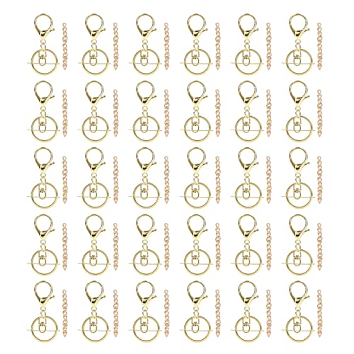 30-teiliges Schlüsselanhänger-Set, Schlüsselanhänger-Ringe, Schlüsselanhänger-Set, Ketten, robustes, langlebiges Metall, weit verbreitete Schlüsselanhänger-Ringe (Gold) von ChengyuWei