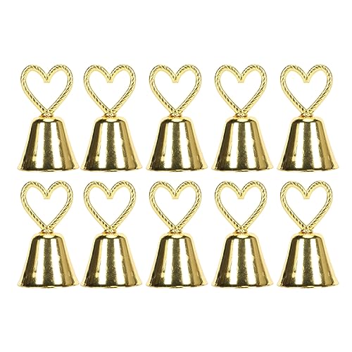 ChengyuWei 10 Stück Tischkartenhalter, Tischnummernhalter im europäischen Stil, innovative glockenförmige Tischkartenhalter, für Tischnummern, Restaurantmenüs, Hochzeiten, Partydekoration (Gold) von ChengyuWei
