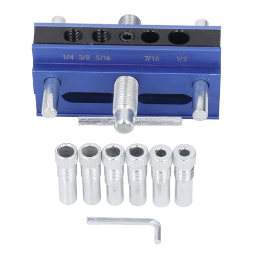 Selbst zentrierender Doweling -Jig -Kit mit 6 Bohrrohrbuchsen für geradlinige Löcher, Aluminiumlegierungskonstruktion, passt an verschiedene Bohrbitgrößen, Ausrichtung für von ChengyuWei