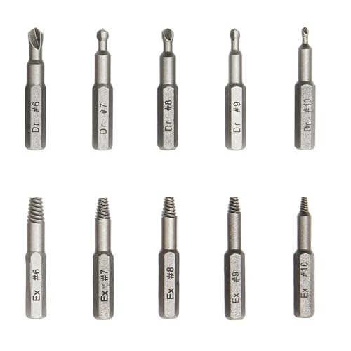 10-teiliges Bohrer-Set For Ausdrehen Beschädigter Schrauben, Ausdreher-Entferner-Werkzeug, 4 Mm, 6,35 Mm(4mm) von Chenhj