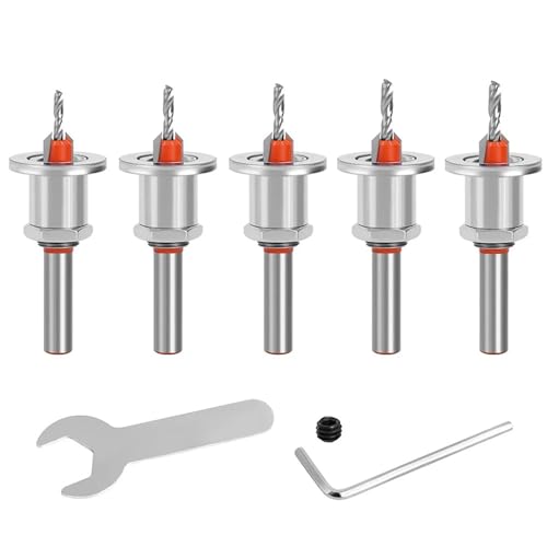 5-teiliges Bohrerset Mit 8 Mm Rundschaft, Verstellbarer Senker, 2,8–4 Mm Kegelbohrer, Senker, Oberfräsenbohrer Mit Anschlag 5-teiliges Bohrerset Mit 8 Mm Rundschaft, Verstellbarer Senker, 2,8–4 Mm Kegelbohrer, Senker, Oberfräsenbohrer Mit Anschlag von Chenhj