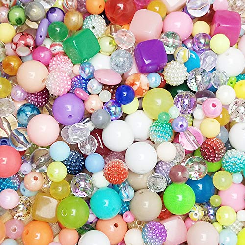 Chenkou Craft 100 Gram verschiedene Größen und Farben Kunststoffperlen mit Loch lose Perlen von Chenkou Craft
