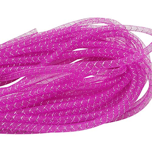 Chenkou Craft 12 Meter solides Netz-Rohr Deco Flex für Kränze Handwerk (Rose Pink, 8 mm) von Chenkou Craft