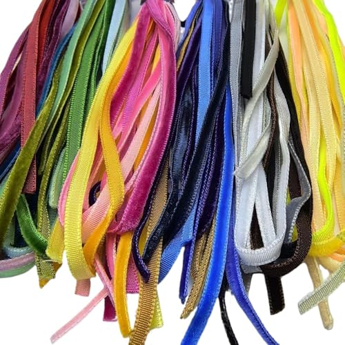 Chenkou Craft 3 mm Samtband, insgesamt 30 Farben, verschiedene Mengen (mehrfarbig, 3 mm) von Chenkou Craft