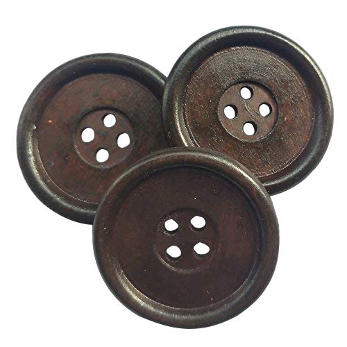 Chenkou Craft 30 runde Holzknöpfe, 40 mm, 4 Löcher, Kaffeefarben Chenkou Craft 30 runde Holzknöpfe, 40 mm, 4 Löcher, Kaffeefarben von Chenkou Craft