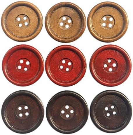 Chenkou Craft Runde Holzknöpfe, 4 Löcher, 40 mm, 30 Stück (gemischt) Chenkou Craft Runde Holzknöpfe, 4 Löcher, 40 mm, 30 Stück (gemischt) von Chenkou Craft