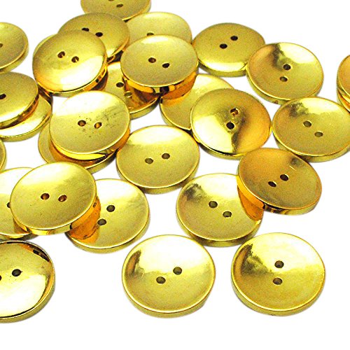 Chenkou Craft Gold Round Plastic Buttons 2 Holes Sewing Craft 25mm 30pcs by Chenkou Craft von Chenkou Craft