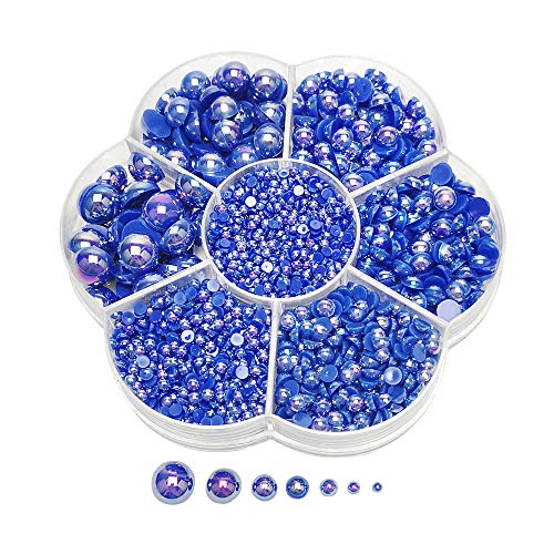 Chenkou Craft Halbkugel-Imitationsperlen, dunkelblau, rund, flache Rückseite, 3000 Stück Chenkou Craft Halbkugel-Imitationsperlen, dunkelblau, rund, flache Rückseite, 3000 Stück von Chenkou Craft