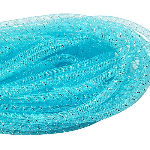 Chenkou Craft Himmelblau, 12 Meter solides Netz-Rohr, Deko-Flex, für Kränze und Bastelarbeiten, himmelblau, 8 mm von Chenkou Craft