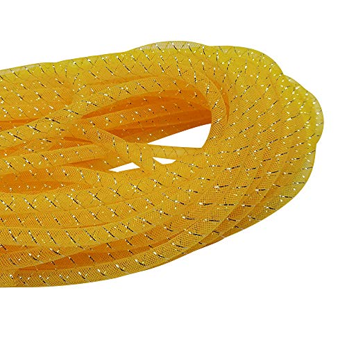 Chenkou Craft Leuchtendes Gelb, 12 Meter solides Netz-Rohr, Deko-Flex, für Kränze und Bastelarbeiten (hellgelb, 8 mm) von Chenkou Craft