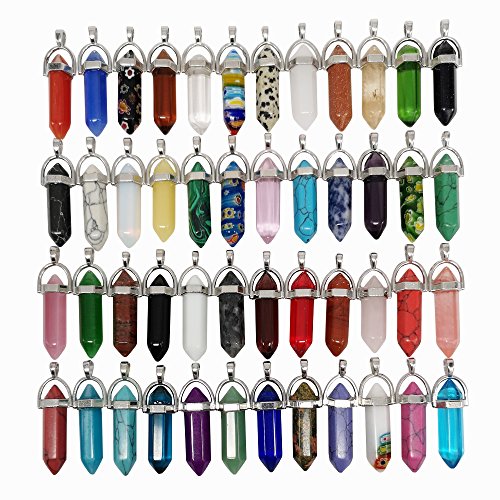 Chenkou Craft Naturstein-Anhänger, 40 Stück, Künstlich,heilende Edelsteine, Kugelform, mit Spitze, Chakra, Perlen, Kristall, Quarz, Stein-Charms für Halskette, Schmuckherstellung Chenkou Craft Naturstein-Anhänger, 40 Stück, Künstlich,heilende Edelsteine, Kugelform, mit Spitze, Chakra, Perlen, Kristall, Quarz, Stein-Charms für Halskette, Schmuckherstellung von Chenkou Craft