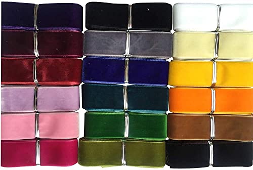 Chenkou Craft Samtband, 25 mm, insgesamt 30 Farben, sortiert, Bulk (mehrfarbig, 25 mm) von Chenkou Craft