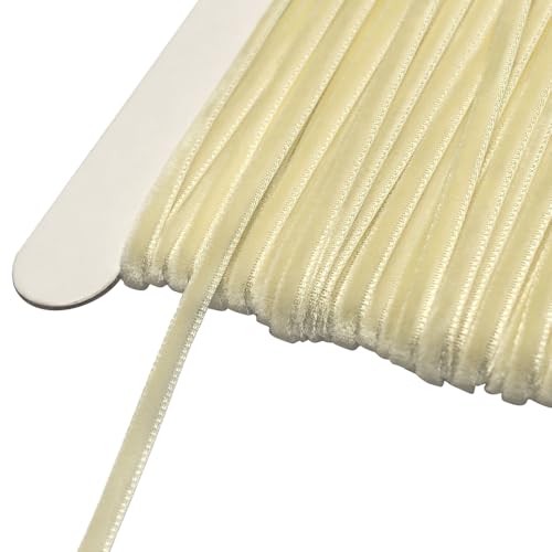 Chenkou Craft Samtband, Beige, 22 m, 3 mm, 3 mm Chenkou Craft Samtband, Beige, 22 m, 3 mm, 3 mm von Chenkou Craft