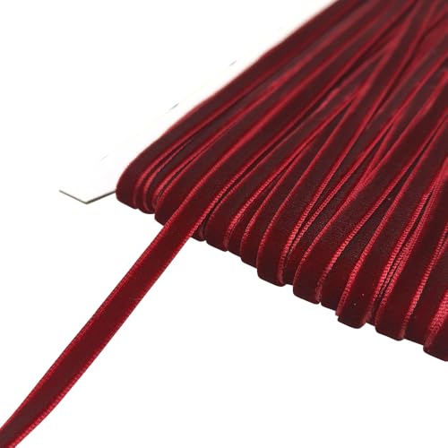 Chenkou Craft Samtband, Dunkelrot, 22 m, 6 mm von Chenkou Craft