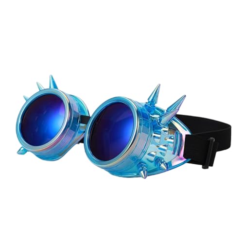 Chenxi Studio Mehrfarbige, fluoreszierende Punk-Brille, Nieten, Punk-Design, leicht, verstellbar, für Erwachsene und Kinder, Gothic-Steampunk-Brille für Cosplay Chenxi Studio Mehrfarbige, fluoreszierende Punk-Brille, Nieten, Punk-Design, leicht, verstellbar, für Erwachsene und Kinder, Gothic-Steampunk-Brille für Cosplay von Chenxi Studio