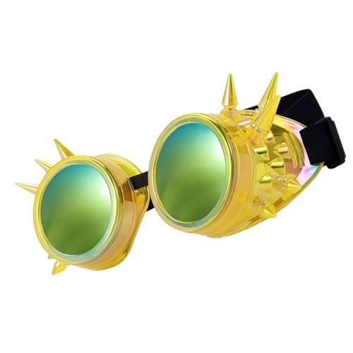 Chenxi Studio Mehrfarbige, fluoreszierende Punk-Brille, Nieten, Punk-Design, leicht, verstellbar, für Erwachsene und Kinder, Gothic-Steampunk-Brille für Cosplay Chenxi Studio Mehrfarbige, fluoreszierende Punk-Brille, Nieten, Punk-Design, leicht, verstellbar, für Erwachsene und Kinder, Gothic-Steampunk-Brille für Cosplay von Chenxi Studio