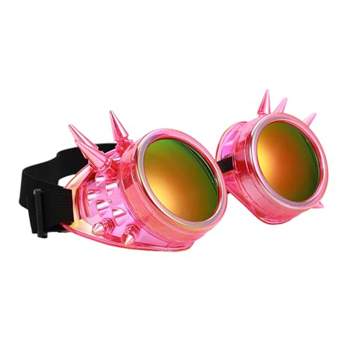Chenxi Studio Mehrfarbige, fluoreszierende Punk-Brille, Nieten, Punk-Design, leicht, verstellbar, für Erwachsene und Kinder, Gothic-Steampunk-Brille für Cosplay Chenxi Studio Mehrfarbige, fluoreszierende Punk-Brille, Nieten, Punk-Design, leicht, verstellbar, für Erwachsene und Kinder, Gothic-Steampunk-Brille für Cosplay von Chenxi Studio