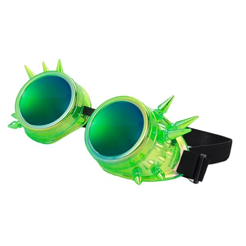 Chenxi Studio Mehrfarbige, fluoreszierende Punk-Brille, Nieten, Punk-Design, leicht, verstellbar, für Erwachsene und Kinder, Gothic-Steampunk-Brille für Cosplay Chenxi Studio Mehrfarbige, fluoreszierende Punk-Brille, Nieten, Punk-Design, leicht, verstellbar, für Erwachsene und Kinder, Gothic-Steampunk-Brille für Cosplay von Chenxi Studio