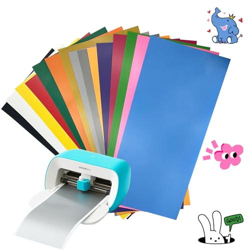 Plotterfolie Textil,15 Pack Flexfolie Vinyl, 30.5x14cm, Smart Vinyl Permanent für Cricut Joy,für Cricut und Silhouette Cameo, Verwendet in Textilien Transferfolie zum Aufbügeln für DIY Stoff und Shirt Plotterfolie Textil,15 Pack Flexfolie Vinyl, 30.5x14cm, Smart Vinyl Permanent für Cricut Joy,für Cricut und Silhouette Cameo, Verwendet in Textilien Transferfolie zum Aufbügeln für DIY Stoff und Shirt von Chenyell