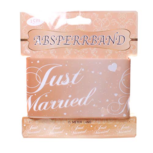 Udo Schmidt Absperrband Just Married Rose Gold/weiß, ca. 7,5 cm x 15 Meter von Cherioll