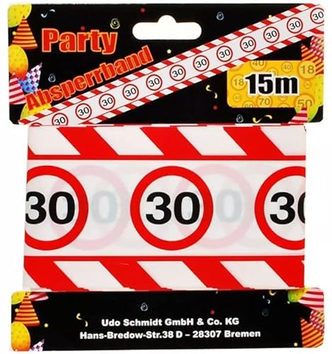 Geburtstags Absperrband 30 Jahre Party Deko Verkehrsschild Länge 15m Geburtstags Absperrband 30 Jahre Party Deko Verkehrsschild Länge 15m von Udo Schmidt