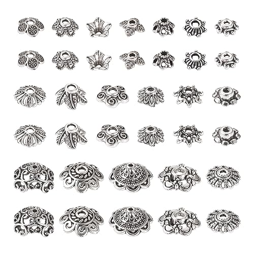 Blumen-Perlenkappen im tibetischen Stil, Endkappen aus Metall, Antiksilber, 6–18 mm, für DIY-Armbänder, Ohrringe, Halsketten, Schmuckherstellung, 180 Stück, Cheriswelry von Cheriswelry