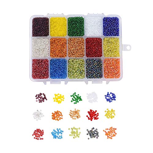 Cheris Glas-Rocailles-Perlen, 2 mm, 15 Farben, transparent, Pony, Basteln, Rocailles, Abstandhalter, Perlen mit 1 mm Loch für Schmuck-Kunst, Basteln Cheris Glas-Rocailles-Perlen, 2 mm, 15 Farben, transparent, Pony, Basteln, Rocailles, Abstandhalter, Perlen mit 1 mm Loch für Schmuck-Kunst, Basteln von Cheriswelry