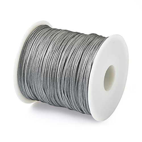 Cheris Perlenschnur, 0,8 mm, Nylon, Grau, chinesisches Knoten, Rattail, Makramee-Garn, Rolle für Schmuckherstellung, Kumihimo, Geschenkverpackung, Bastelbedarf Cheris Perlenschnur, 0,8 mm, Nylon, Grau, chinesisches Knoten, Rattail, Makramee-Garn, Rolle für Schmuckherstellung, Kumihimo, Geschenkverpackung, Bastelbedarf von Cheriswelry
