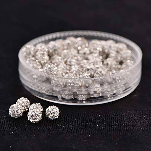 Cheris Shamballa-Perlen, 4 mm, Weiß, Pavé-Fassung, Kristall, Ton, Strasssteine, runde Shamballa-Charms, lose Abstandshalter, Perlen für Schmuckherstellung, europäischer Stil, Loch: 1 mm, 100 Stück Cheris Shamballa-Perlen, 4 mm, Weiß, Pavé-Fassung, Kristall, Ton, Strasssteine, runde Shamballa-Charms, lose Abstandshalter, Perlen für Schmuckherstellung, europäischer Stil, Loch: 1 mm, 100 Stück von Cheriswelry