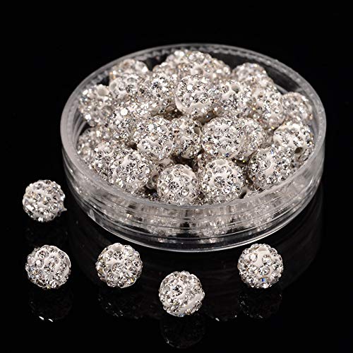 Cheris Shamballa-Perlen, 6 mm, weiße Pavé-Fassung, Kristall, Ton, Strasssteine, runde Shamballa-Charms, lose Abstandshalter für Schmuckherstellung, europäischer Stil, Loch: 1,2 mm, 100 Stück Cheris Shamballa-Perlen, 6 mm, weiße Pavé-Fassung, Kristall, Ton, Strasssteine, runde Shamballa-Charms, lose Abstandshalter für Schmuckherstellung, europäischer Stil, Loch: 1,2 mm, 100 Stück von Cheriswelry