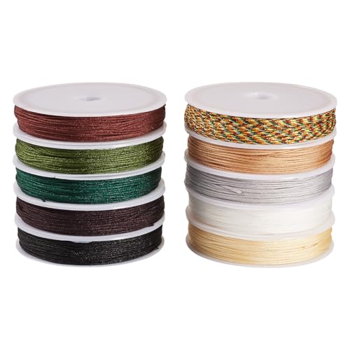 Cheriswelry 0,8 mm farbige Polyesterschnüre, 10 Stile, chinesische Knotenschnur, Perlenfaden, Nylon, Herbst-geflochtene Schnüre, Rolle für Armbänder, Schmuckherstellung, Braun Cheriswelry 0,8 mm farbige Polyesterschnüre, 10 Stile, chinesische Knotenschnur, Perlenfaden, Nylon, Herbst-geflochtene Schnüre, Rolle für Armbänder, Schmuckherstellung, Braun von Cheriswelry