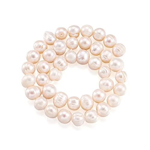 Cheriswelry 1 Strang natürliche Perlen Barock-Stil Nuggets echte Süßwasserperlen 7 ~ 9 mm Glanz Spacer für DIY Hochzeit Schmuck machen, ca. 42 Stück von Cheriswelry