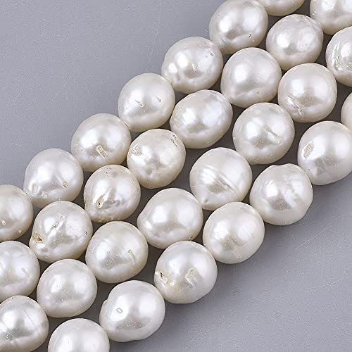 Cheriswelry 1 Strang natürliche Perlen Barock Stil Perlen-Nuggets 8-9 mm Zuchtperlen Abstandhalter für DIY Hochzeit Jahrestag Halskette Armband Herstellung von Cheriswelry