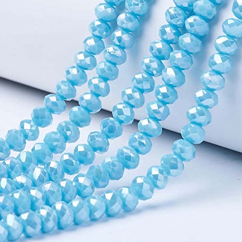 Cheriswelry 10 Stränge, facettierte Rondelle-Glasperlen, 6 mm, AB-Farbbeschichtung, Abstandshalter für Schmuck, Armband, Halskettenherstellung von Cheriswelry