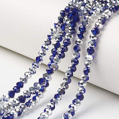 Cheriswelry 10 Stränge facettierte Glasperlen Kristallperlen Rondelle Abstandhalter Perlen für Schmuckbastelarbeiten, dunkelblau, 4 x 3 mm Cheriswelry 10 Stränge facettierte Glasperlen Kristallperlen Rondelle Abstandhalter Perlen für Schmuckbastelarbeiten, dunkelblau, 4 x 3 mm von Cheriswelry