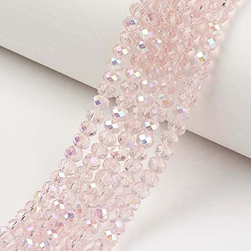 Cheriswelry 10 Stränge facettierte Rondelle-Glasperlen 4 x 3 mm transparent regenbogenbeschichtet Abstandshalter Perlen Kristall für Schmuck Armband Halskette Herstellung Rosa Cheriswelry 10 Stränge facettierte Rondelle-Glasperlen 4 x 3 mm transparent regenbogenbeschichtet Abstandshalter Perlen Kristall für Schmuck Armband Halskette Herstellung Rosa von Cheriswelry