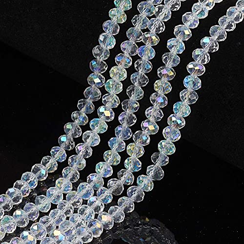 Cheriswelry 10 Stränge facettierte Rondelle-Glasperlen 6 mm transparent regenbogenbeschichtet Abakus Abstandhalter Perlen für Schmuck Armband Halskette Herstellung klar Cheriswelry 10 Stränge facettierte Rondelle-Glasperlen 6 mm transparent regenbogenbeschichtet Abakus Abstandhalter Perlen für Schmuck Armband Halskette Herstellung klar von Cheriswelry