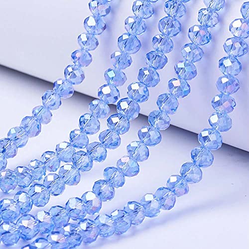 Cheriswelry 10 Stränge facettierte Rondelle-Glasperlen 8 mm transparent AB-farbig überzogen Abakus Abstandhalter Perlen für Schmuck Armband Halskette Basteln hell himmelblau Cheriswelry 10 Stränge facettierte Rondelle-Glasperlen 8 mm transparent AB-farbig überzogen Abakus Abstandhalter Perlen für Schmuck Armband Halskette Basteln hell himmelblau von Cheriswelry