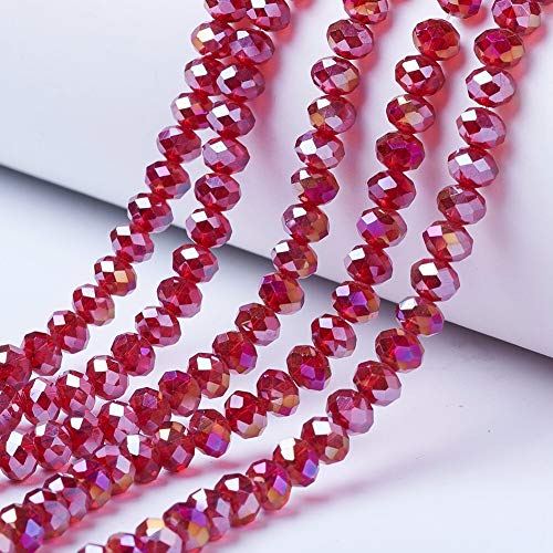 Cheriswelry 10 Stränge facettierte Rondelle-Glasperlen 8 mm transparent AB-farbig überzogen Abakus Abstandhalter Perlen für Schmuck Armband Halskette Herstellung Schamotter Cheriswelry 10 Stränge facettierte Rondelle-Glasperlen 8 mm transparent AB-farbig überzogen Abakus Abstandhalter Perlen für Schmuck Armband Halskette Herstellung Schamotter von Cheriswelry
