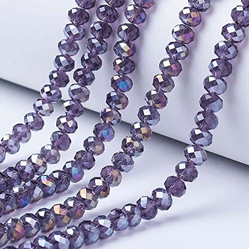Cheriswelry 10 Stränge facettierte Rondelle-Glasperlen 8 mm transparent AB-farbig überzogen Abakus Abstandhalter Perlen für Schmuckarmbänder Halsketten Basteln Indigo Cheriswelry 10 Stränge facettierte Rondelle-Glasperlen 8 mm transparent AB-farbig überzogen Abakus Abstandhalter Perlen für Schmuckarmbänder Halsketten Basteln Indigo von Cheriswelry