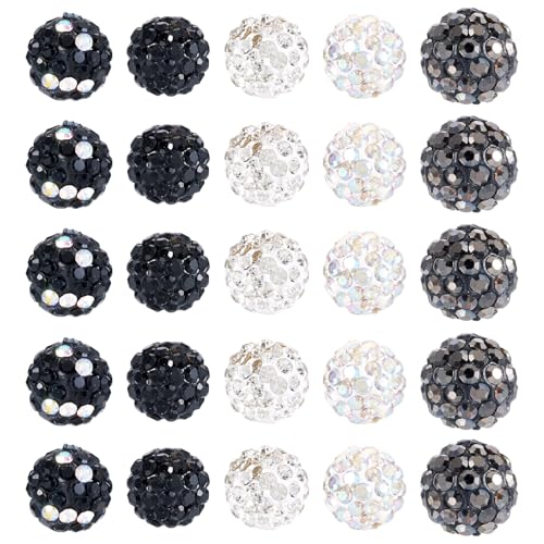 Cheriswelry 100 Stück Strass-Perlen, 10 mm, rund, klobig, Discokugel-Perlen, Polymer-Ton, Abstandshalter für Bastelarbeiten, Armbänder, Ohrringe, Halsketten, Schmuckherstellung Cheriswelry 100 Stück Strass-Perlen, 10 mm, rund, klobig, Discokugel-Perlen, Polymer-Ton, Abstandshalter für Bastelarbeiten, Armbänder, Ohrringe, Halsketten, Schmuckherstellung von Cheriswelry